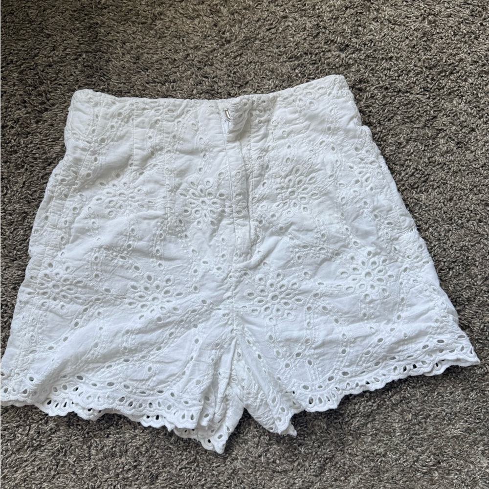White Eyelet Women Shorts